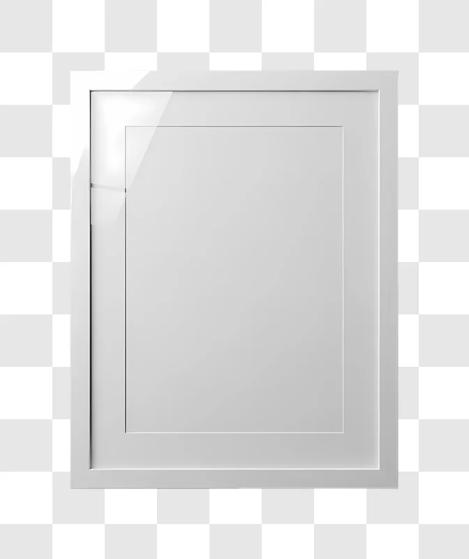 blank modern white picture frame with mat edited