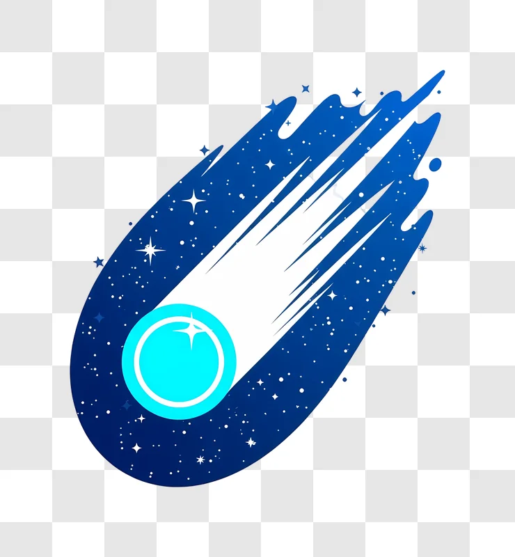 blue comet streaking through starry night edited