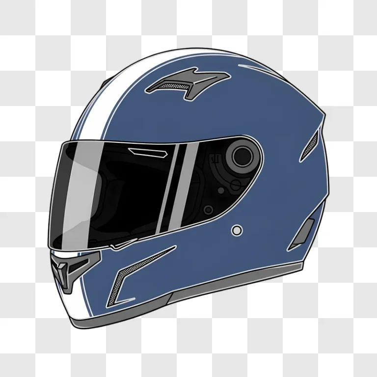 blue full face motorcycle helmet with stripes edited