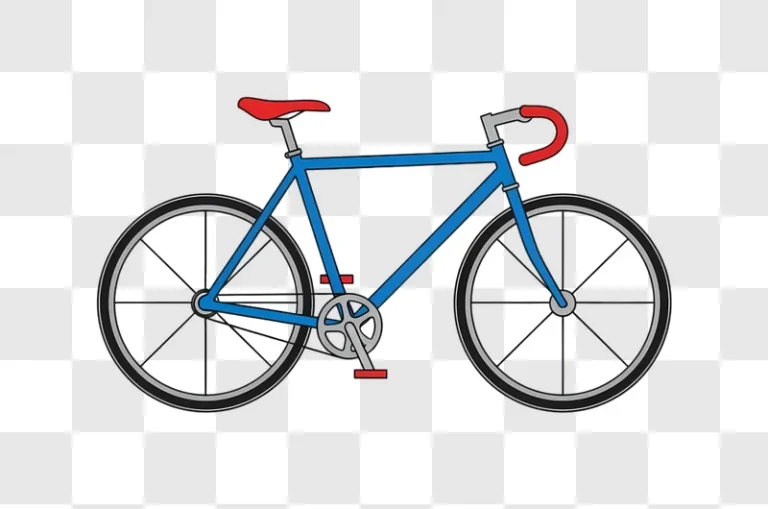 blue road bike with red accents illustration edited