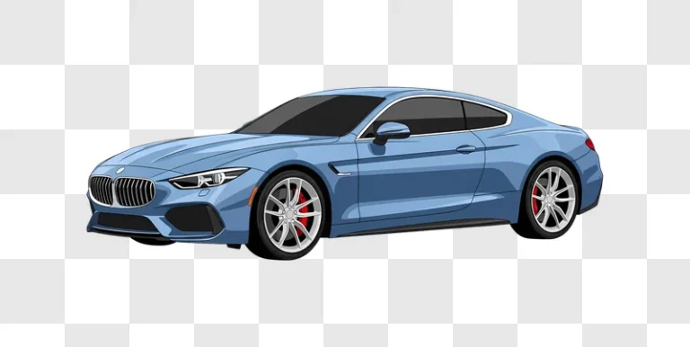 blue sports car illustration with red brakes edited