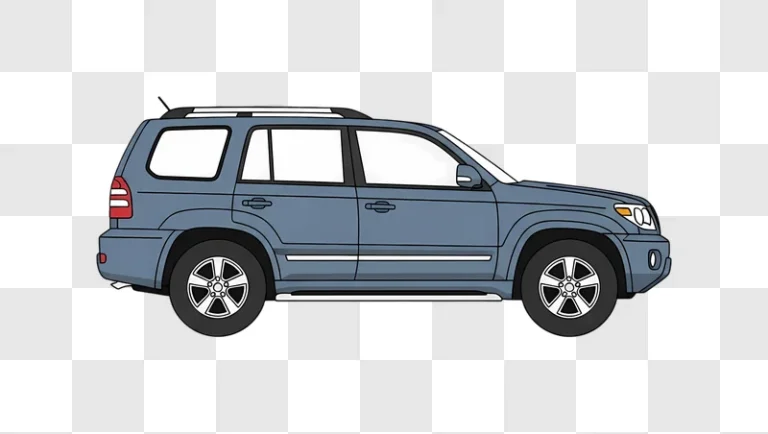 blue suv side profile illustration edited