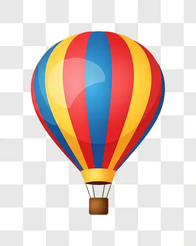 brightly colored hot air balloon illustration edited