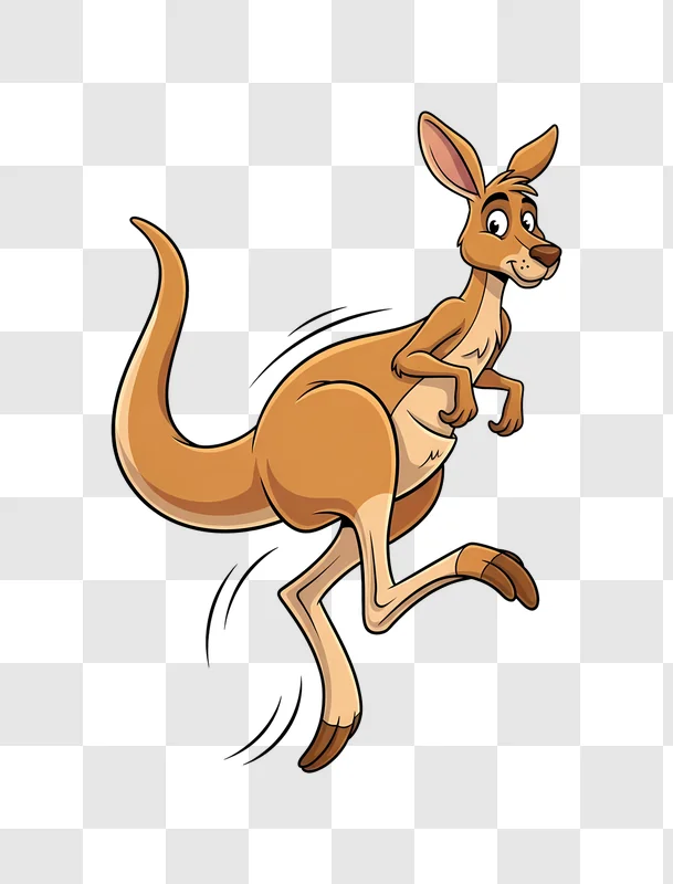cartoon kangaroo hopping edited