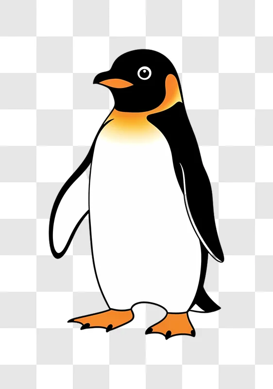 cartoon penguin standing edited
