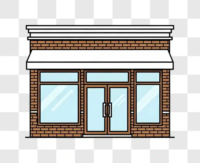 cartoon store front with brick wall edited