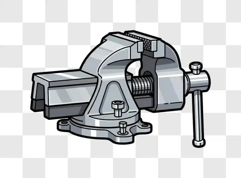 cartoon style metallic bench vise on black edited 1