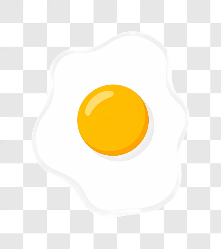 cartoon sunny side up egg white background edited