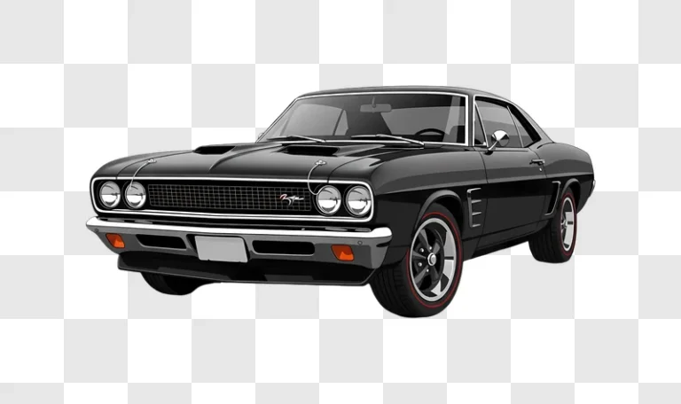 classic black muscle car isolated vector art