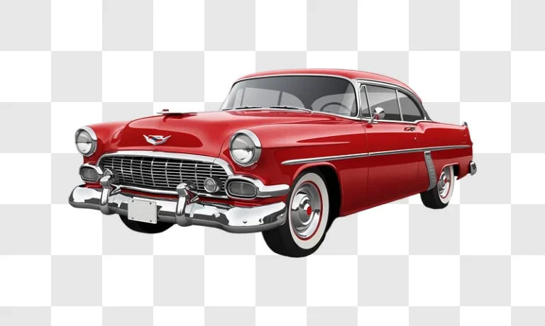 classic red american coupe with white walls edited