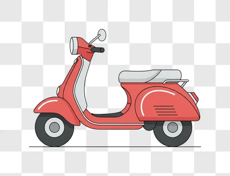classic red scooter flat design isolated edited