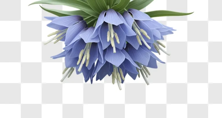 cluster of blue bell flowers hanging isolated edited