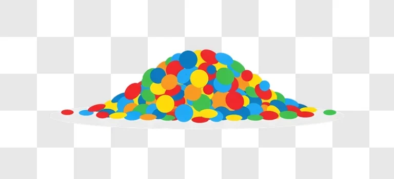 colorful ball pit balls piled on white edited