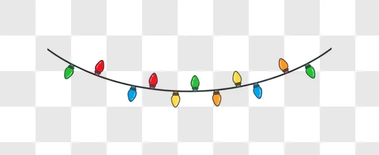 colorful cartoon christmas lights hanging edited