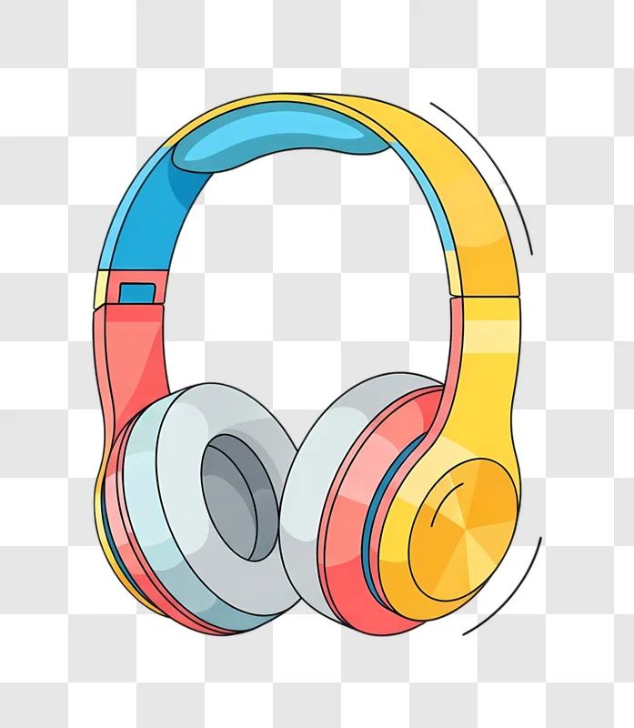 colorful cartoon over ear headphones edited