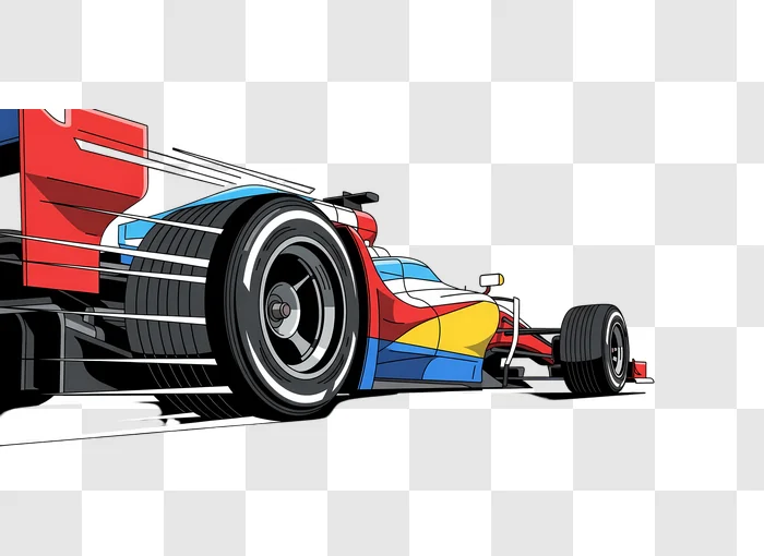 colorful formula one car in motion illustration edited