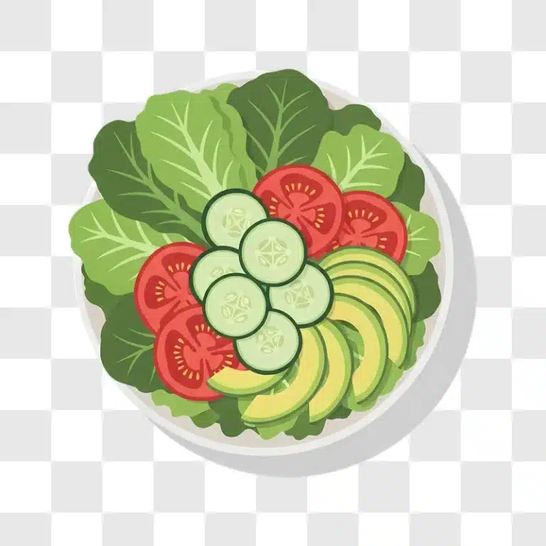 colorful fresh salad in a white bowl top view edited
