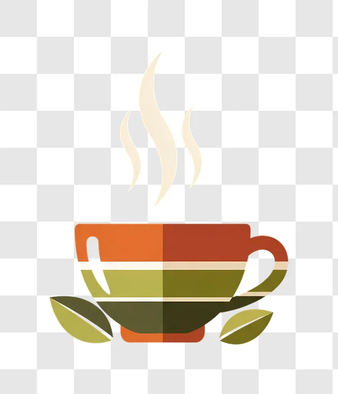 colorful steaming teacup with tea leaves edited