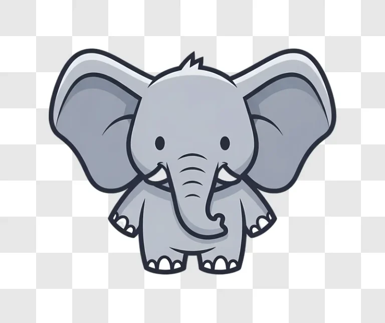 cute baby elephant cartoon character isolated edited