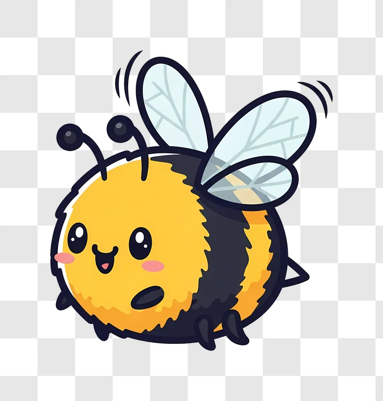 cute cartoon bee illustration flying with wings edited