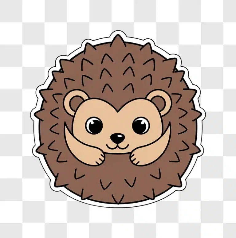 cute cartoon hedgehog with white outline sticker edited