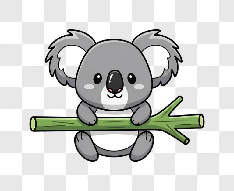 cute koala sitting on green branch edited