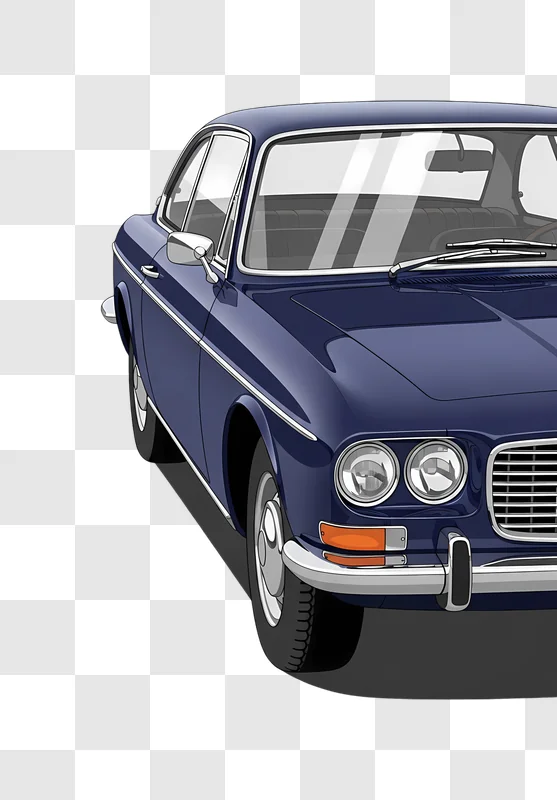 dark blue classic sedan vector art on white