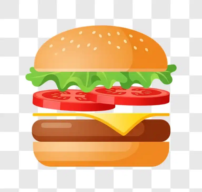 deconstructed burger with floating ingredients edited