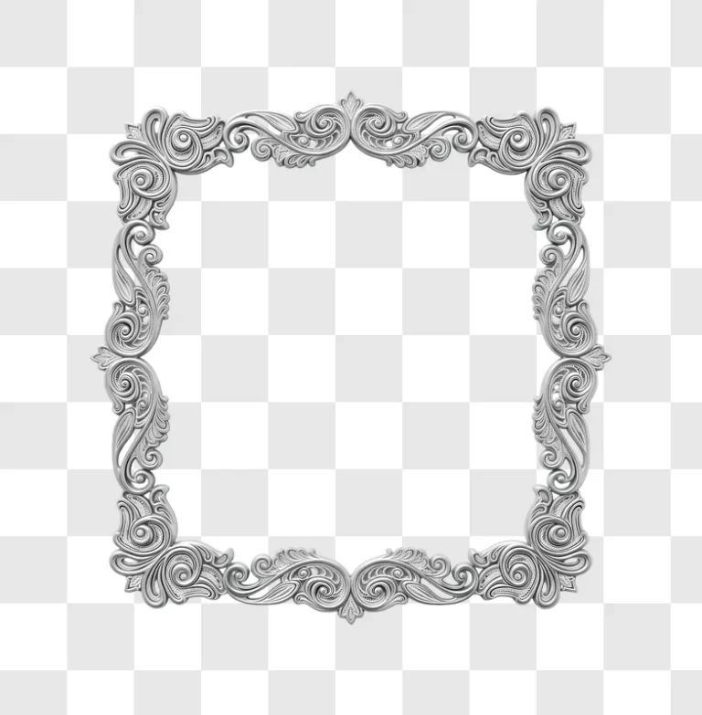 decorative gray ornate empty square frame edited
