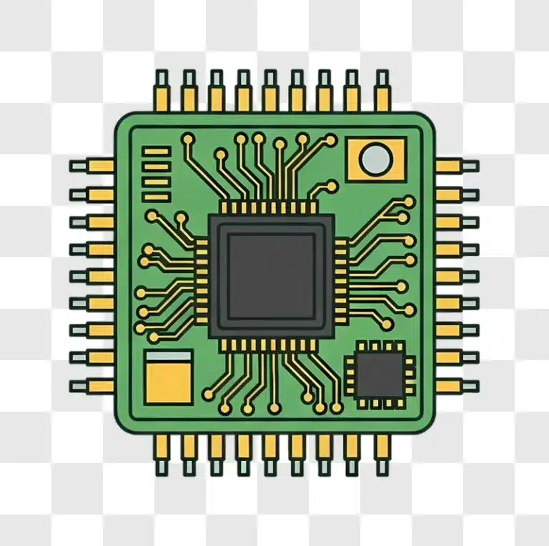 detailed electronic circuit board microchip icon edited