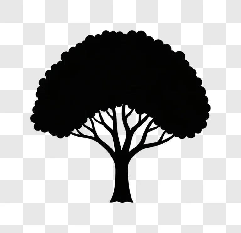detailed tree silhouette with branches outline edited