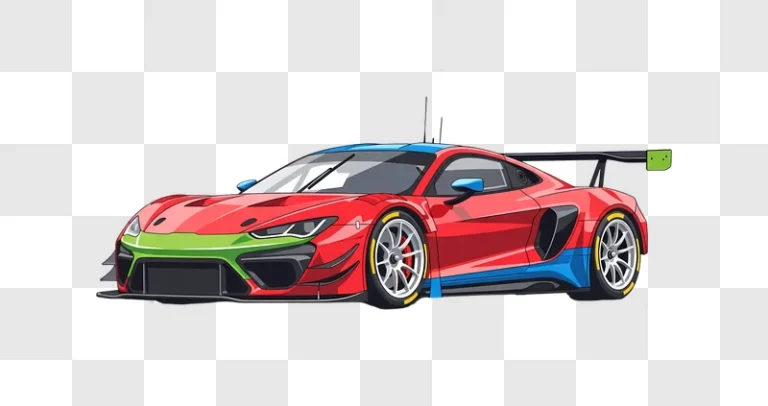 detailed vibrant race car side view illustration edited