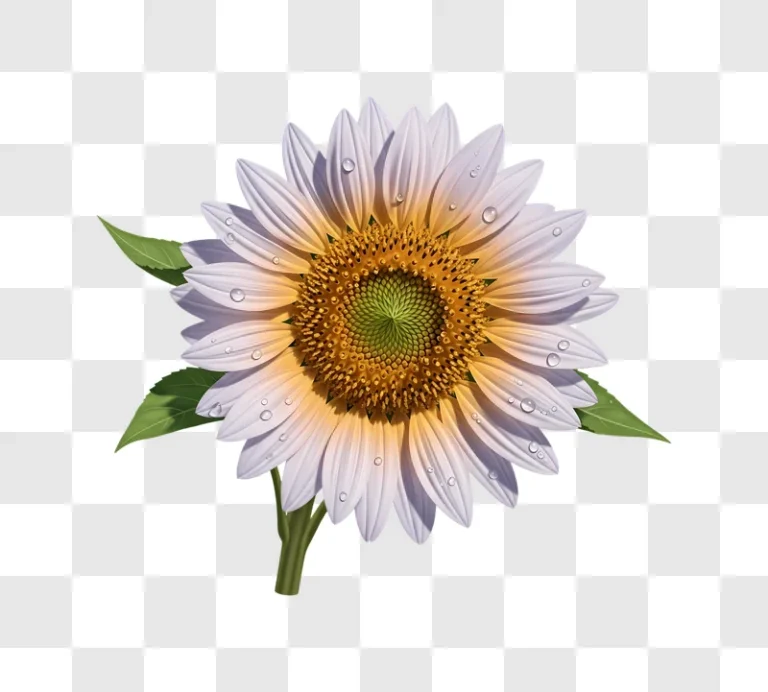 dew kissed white sunflower blossom edited