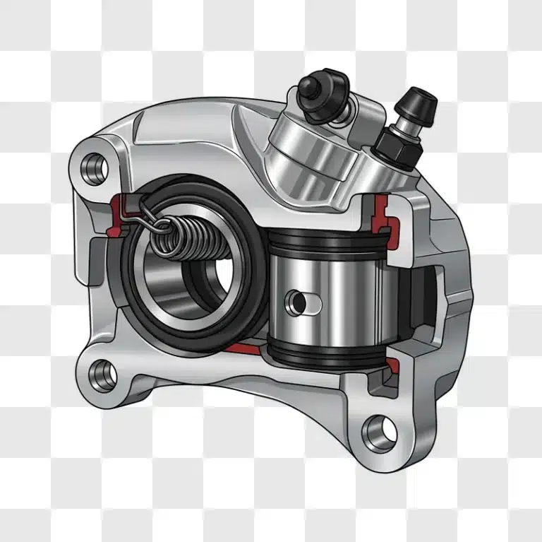disc brake caliper cross section illustration edited