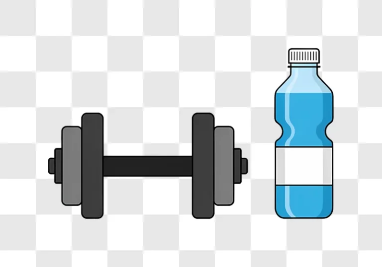 dumbbell and water bottle for fitness edited