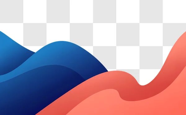 dynamic blue and coral abstract flowing waves edited