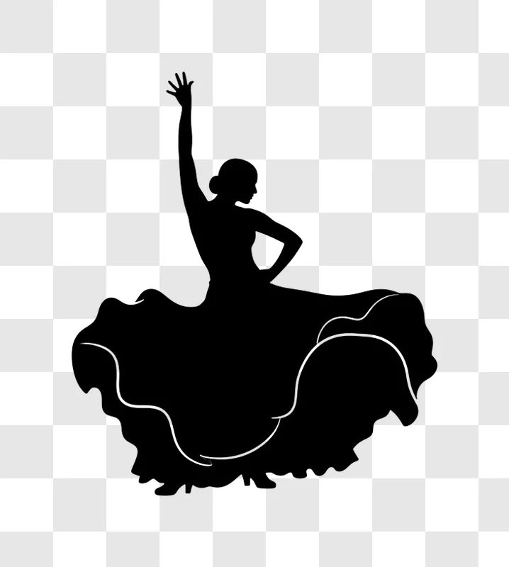 dynamic flamenco dancer silhouette on stage edited