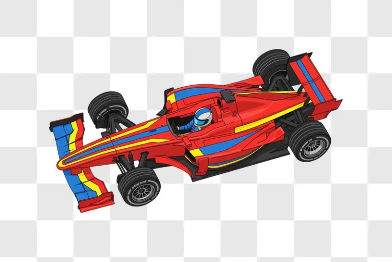 dynamic red formula one car illustration