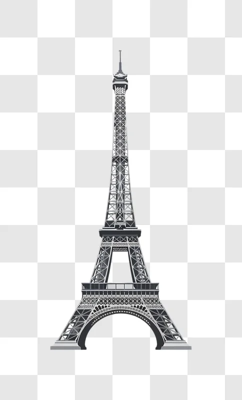 eiffel tower isolated geometric vector illustration edited