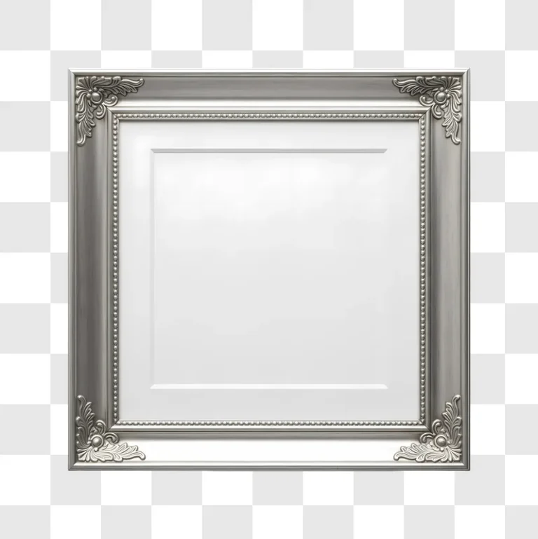 elegant silver ornate picture frame with mat