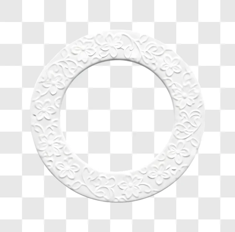 embossed white circular floral frame edited