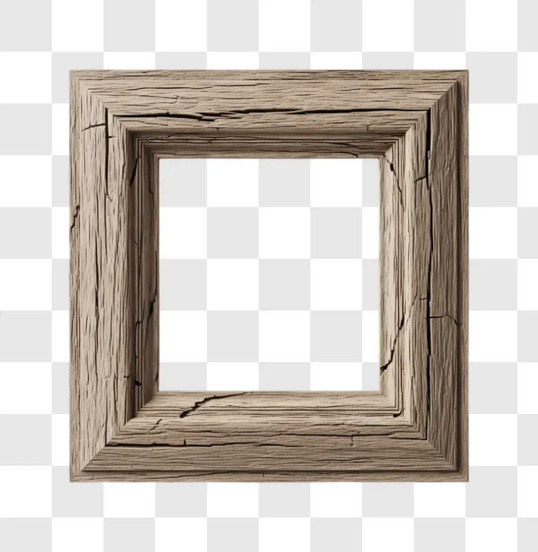 empty square distressed wooden picture frame edited