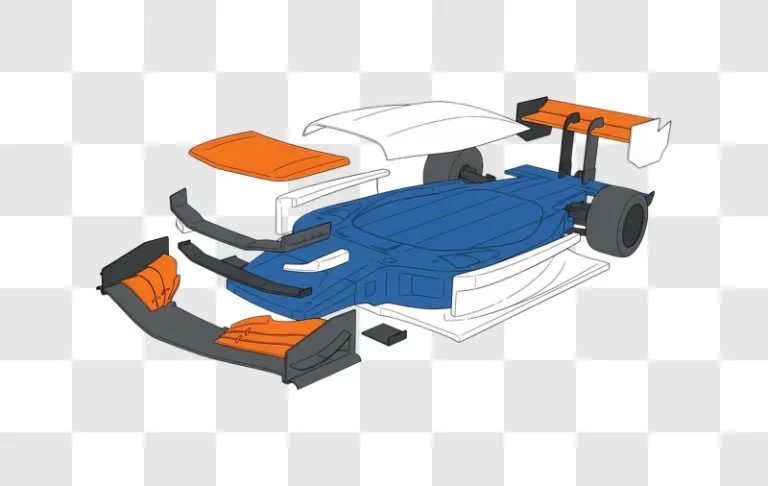 exploded view of a formula one car edited