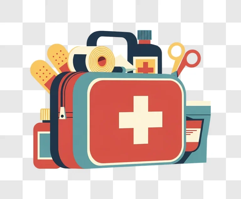 first aid kit and medical supplies art edited