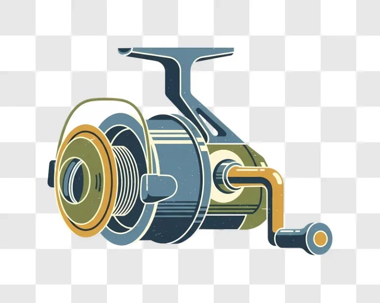 fishing reel with colorful abstract design edited