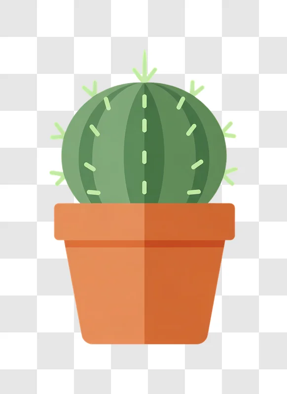 flat design cactus in orange pot edited
