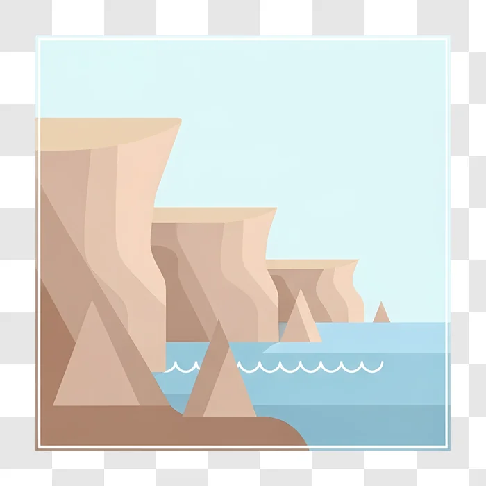 flat design coastal cliffs ocean view edited