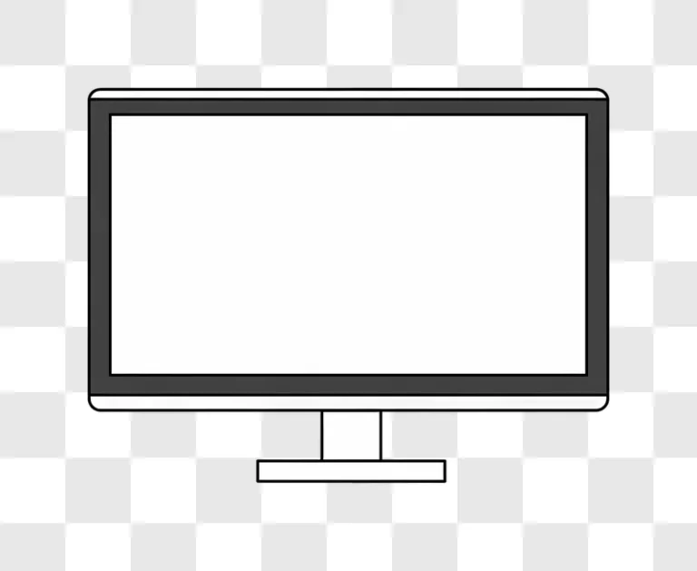 flat design computer monitor with blank screen edited