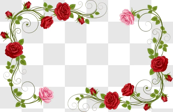 floral rose border with swirling vines edited