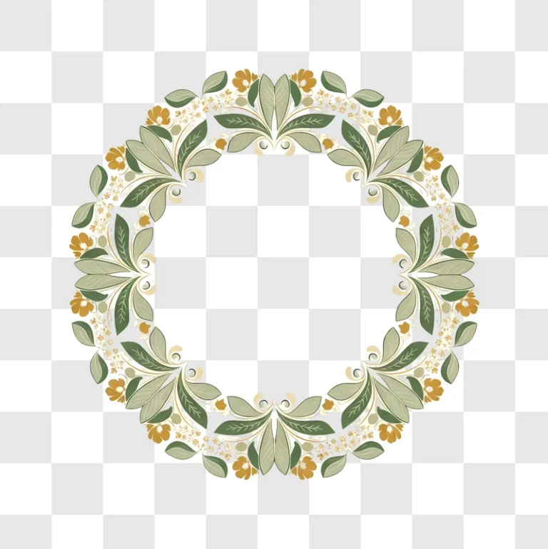 floral wreath with empty text area edited